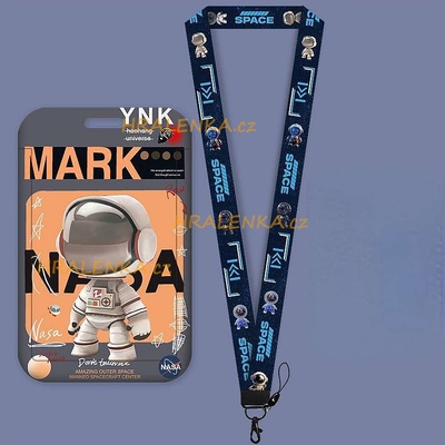 Šňůrka na krk 23466 s cedulkou na ID karty Vesmír Kosmonaut