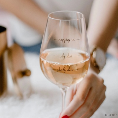 Bella Rose Sklenice na víno Nepýtaj sa! SK čirá barva sklo 350 ml