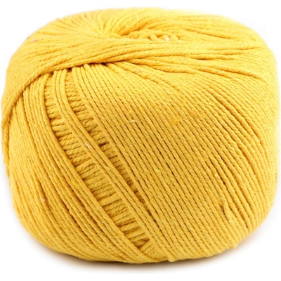 Bavlněná příze macrame Ø2-2,5 mm rozčesávací, střední, 4 žlutá