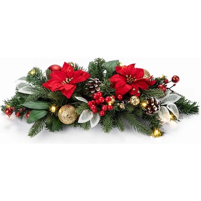 Vianočná dekorácia na stôl POINSETTIA s LED osvetlením, 50 cm