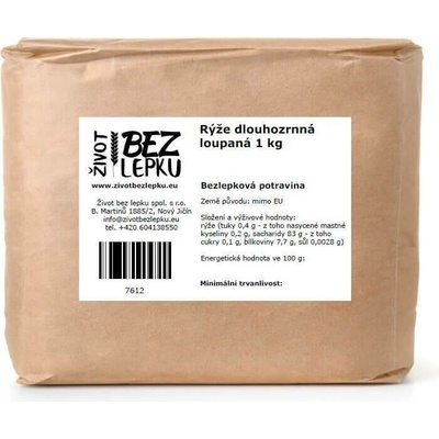 Život bez lepku rýže dlouhozrnná bílá 1 kg