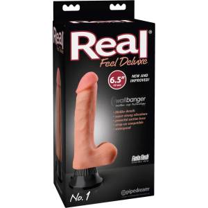 Real Feel Deluxe No. 1 - вибратор с тестиси - реалистичен - телесен цвят