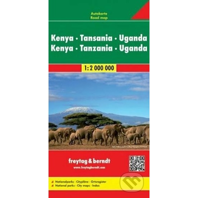 Keňa Tanzánie Uganda mapa Freytag&Berndt 1:2m