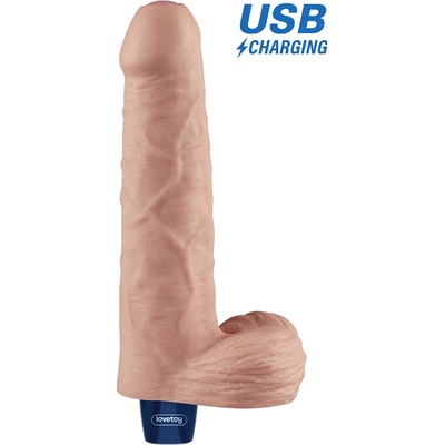 Lovetoy REAL SOFTEE Rechargeable Vibrating Dildo Flesh 20 cm