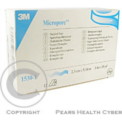 3M Micropore papírová náplast bílá 2.5 cm x 9.15 m 12 ks