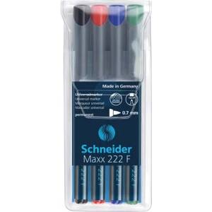Schneider Комплект маркери за алкохол, OHP, 0, 7 mm, SCHNEIDER "Maxx 222 F", 4 различни цвята 112294 (112294)