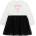 Guess Комбинирана рокля за мини момиче в бяло с черен тюл Guess