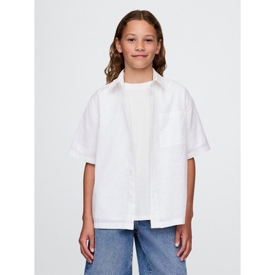 GAP 707785-02 dětská lněná košile bílá