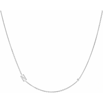 Eppi Strieborný náhrdelník s písmenom a lab-grown diamantom N48026