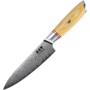 Gudaro - Дамасков кухненски нож HIKARI 5", 67 слоя стомана, дължина 12, 5 см (GU0028)