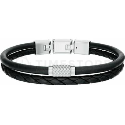 Fossil Kožený dvojitý náramek pro muže JF04989040