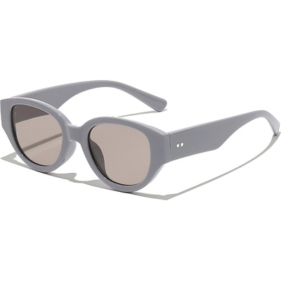 Techsuit Слънчеви очила Techsuit Sunglasses (17002) - дамски, овална PC рамка, 90s стил - Сив / Светлокафяв