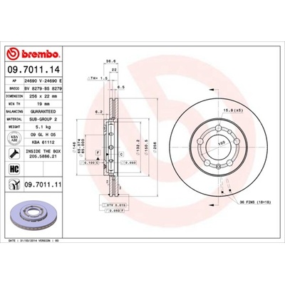BREMBO Brzdový kotúč 09701111