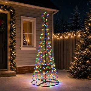 vidaXL Спирално LED коледно дърво с основа EKENAS 180 см (42056568)