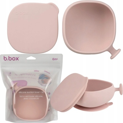 B.box Silikónová miska s viečkom a prísavkou ružová 300 ml