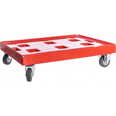 PK Group Vozík pod přepravky XL 800x600 2 otočné + 2 pevné GU kolečka 125 mm Barvy: Červená