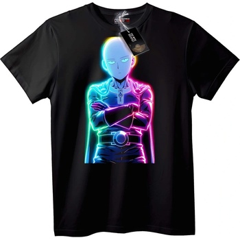 NOONEBRAND Тениска Сайтама неон сияние - 2XL, Black