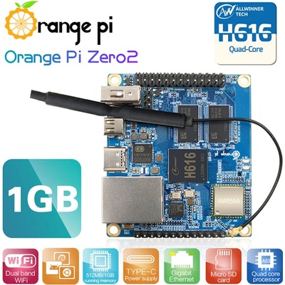Orange Pi Zero2 1GB RAM with Allwinner H616 Chip,Support BT, WiFi