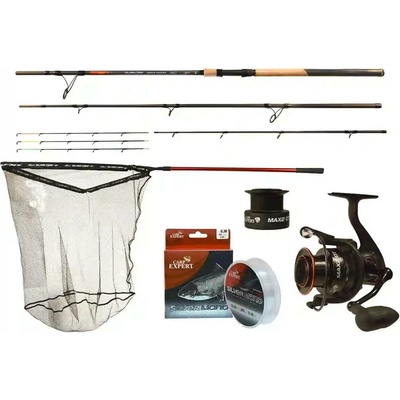 CARP EXPERT - Set Prut Silver Carp Heavy Feeder 3,9 m 100-200 g + Naviják Max2 DT 6000 + Podběrák Silver Carp