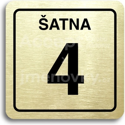 ACCEPT Piktogram šatna 4 - zlatá tabulka - černý tisk
