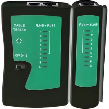 W-STAR WS468EC Tester UTP kabelů RJ45, RJ11, 468 indikace LED diodami, černý