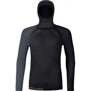 Ortovox Мъжко мериносово термобельо Ortovox 120 Comp Light Hoody Merino base layer - Black Raven (015-1511-0111)