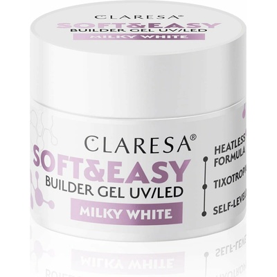 Claresa stavebný gél na nechty Soft & Easy MILKY WHITE 45 g