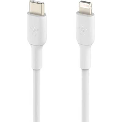 Кабел Belkin Boost Charge (CAA003bt1MWH), от USB C(м) към Lightning(м), 1m, бял (CAA003bt1MWH)