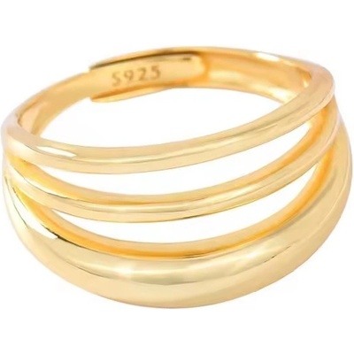 Majya Stříbrný nastavitelný prsten FRANCESCA pozlacený 10966