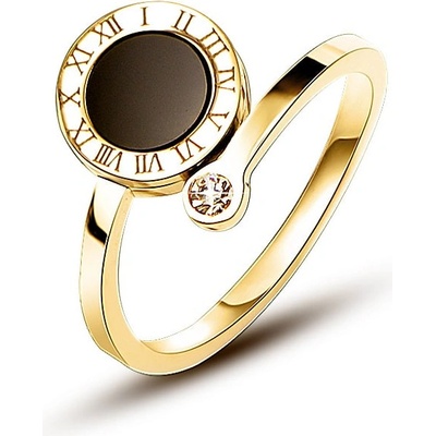 Ornamenti Pozlacený prstýnek Black Shell gold ORT300022