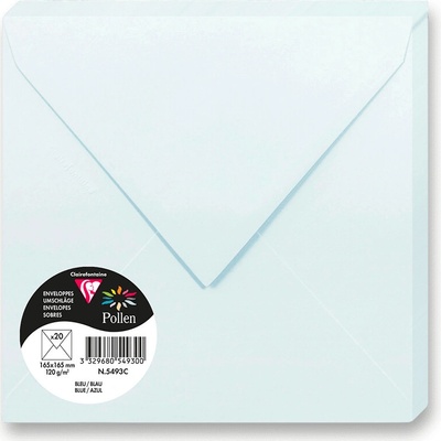 Clairefontaine 165 × 165 mm - barevná obálka - 20 ks, sv. modrá