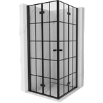 Mexen Mist-F Duo сгъваема душ кабина 90 x 90 см, черна решетка, черна - 8A6-090L-090P-70-77 (8A6-090L-090P-70-77)