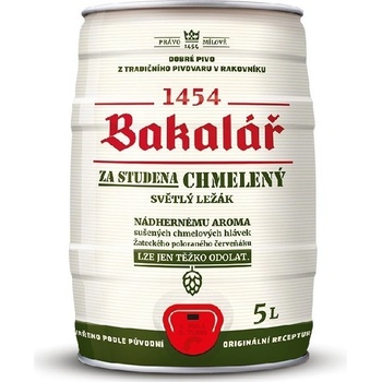 Bakalář ležák za studena chmelený 12° 5,2% 5 l (sud)