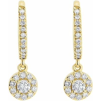 Eppi Zlaté kruhové náušnice s 0.09ct lab-grown diamantmi Namita E49066