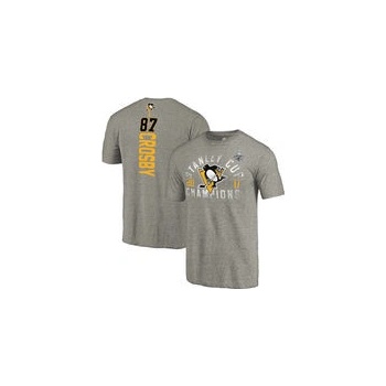 Sidney Crosby Pittsburgh Penguins Fanatics Branded 2017 Stanley Cup Champions Glove Backer tri-Blend T Shirt Heathered Gray