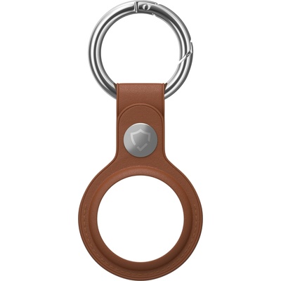 AirTag klíčenka AlzaGuard Genuine Leather Keychain pro Airtag sedlově hnědá (AGD-AKL003C)