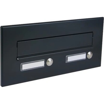 DOLS ČD-3 RAL7016 - čelná doska poštovej schránky na zamurovanie, s 2x menovkou a 2x zvončekovým tlačidlom, antracit