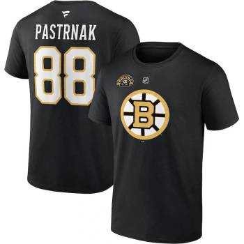 Fanatics tričko David Pastrňák #88 Boston Bruins 100th Anniversary Stack Logo Name & Number