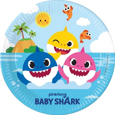 Качествени компостируеми чинии - Baby Shark 8 бр