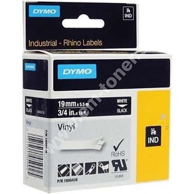 páska DYMO 1805436 PROFI D1 RHINO White On Black Vinyl Tape (19mm)