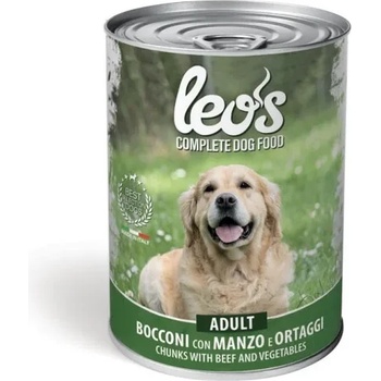 Gemon Monge Leo’s Chunks with Beef and Vegetables Adult - Пълноценна мокра храна за израснали кучета с телешко месо и зеленчуци, 1230 гр