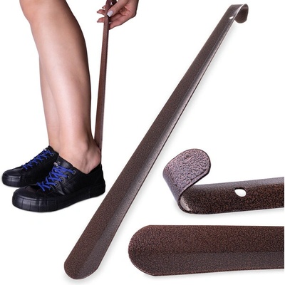 Kovový obuvák na topánky, dlhý - 51 cm, hnedá