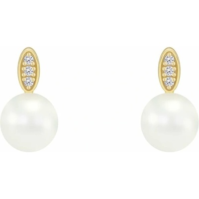 Eppi Perlové náušnice s diamantmi zo striebra Namala E41192