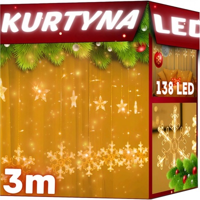 Iso Trade Světelný závěs 138LED studená bílá 31V KŚ11327