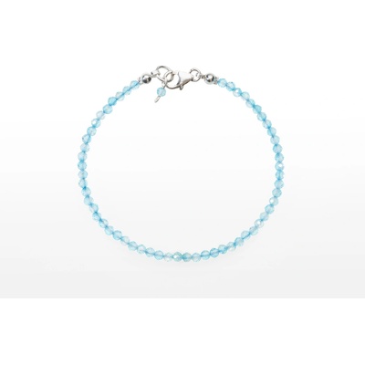 SVĚT KAMENŮ s.r.o. Stříbrný náramek topaz modrý fazetovaný 3 mm 00257541