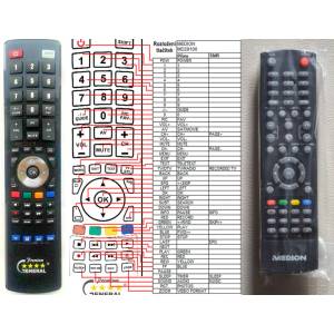 GENERAL MEDION MD29100 - съвместимо дистанционно управление на марката General (MD29100) Дистанционно