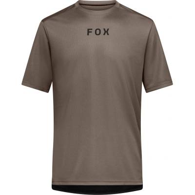 FOX Racing Мъжка фланелка с къс ръкав за колоездене FOX Racing Ranger S/S Jersey Wordmark Cycling jersey - Nutmeg (056-3673-0911)