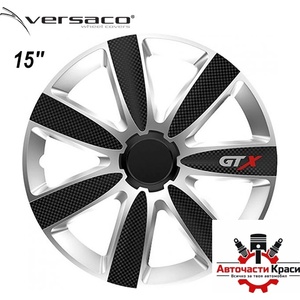 Versaco Тасове за джанти 15'' Versaco Carbon GTX - Black / Silver (56077) - avtochastikrasi
