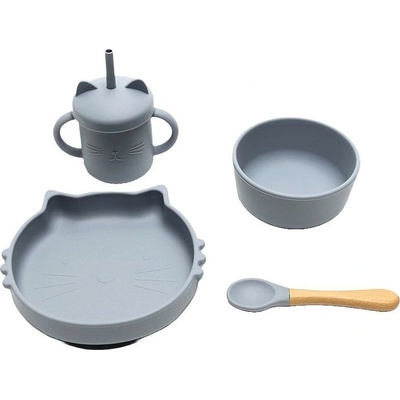 Lorelli Силиконов комплект за хранене Lorelli - 4 части, Grey (10230700003)