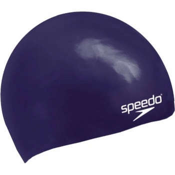 Speedo plain moulded silicone junior cap тъмно синьо
